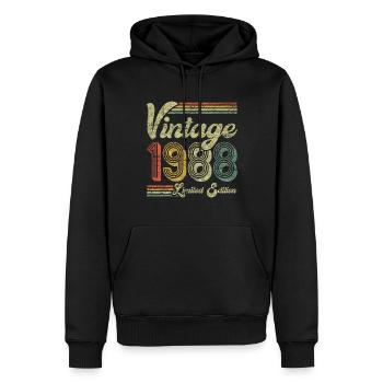 Vintage 1988 Limited Edition - Männer Premium Bio Hoodie - Schwarz - Vorne - Nico (187cm)