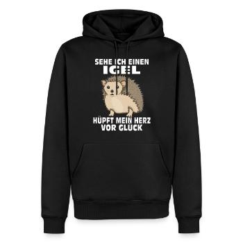 SEHE ICH EINEN IGEL - Männer Premium Bio Hoodie - Schwarz - Vorne - Nico (187cm)