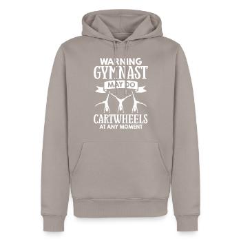 Cartwheel Gymnastique Roue Course Gymnastique Gymnaste - Sweat à capuche Premium bio Homme - taupe - Devant - Nico (187cm)