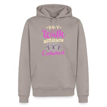 Cartwheel Gymnastique Roue Course Gymnastique Gymnaste - Sweat à capuche Premium bio Homme - taupe - Devant - Nico (187cm)