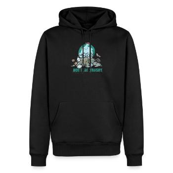 Protection de l’environnement Motif I Déchets plastiques Réchauffement climatique - Sweat à capuche Premium bio Homme - noir - Devant - Nico (187cm)