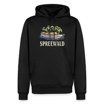 SPREEWALD - Männer Premium Bio Hoodie - Schwarz - Vorne - Nico (187cm)