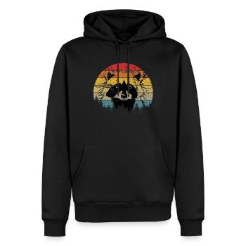 Waschbär Racoon Tier Geschenk Frettchen Marder - Männer Premium Bio Hoodie - Schwarz - Vorne - Nico (187cm)