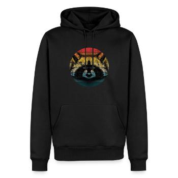 Waschbär Racoon Tier Geschenk Frettchen Marder - Männer Premium Bio Hoodie - Schwarz - Vorne - Nico (187cm)
