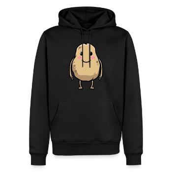 Kawaii Kartoffel Emoticon Emotion - Männer Premium Bio Hoodie - Schwarz - Vorne - Nico (187cm)