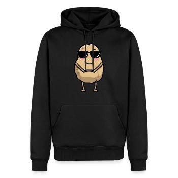 Kawaii Kartoffel Emoticon Sonnenbrille - Männer Premium Bio Hoodie - Schwarz - Vorne - Nico (187cm)