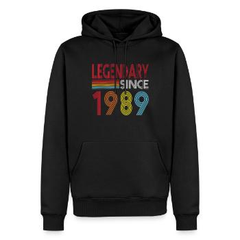 Legendär seit 1989 - Männer Premium Bio Hoodie - Schwarz - Vorne - Nico (187cm)