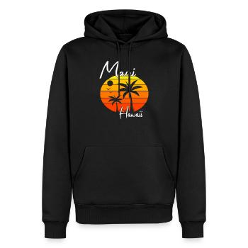 Maui Hawaii Sonnenuntergang - Männer Premium Bio Hoodie - Schwarz - Vorne - Nico (187cm)