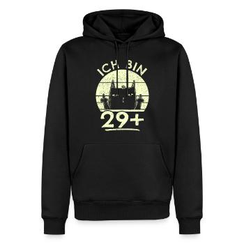 30. Geburtstag Frau 30er 30ter Ich bin 29+ plus - Männer Premium Bio Hoodie - Schwarz - Vorne - Nico (187cm)