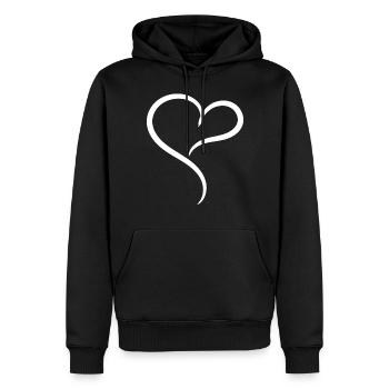 Noble Cœur Blanc - Sweat à capuche Premium bio Homme - noir - Devant - Nico (187cm)