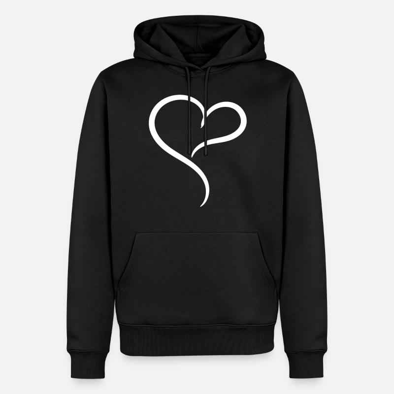 Edles Herz Weiss - Männer Premium Bio Hoodie - Schwarz