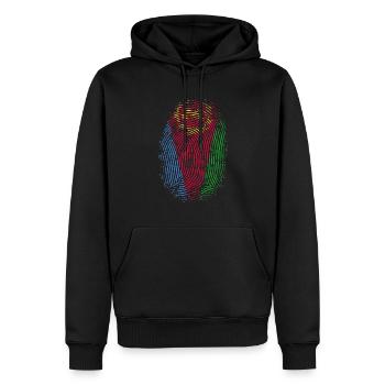 TEAM ERITREA - Männer Premium Bio Hoodie - Schwarz - Vorne - Nico (187cm)