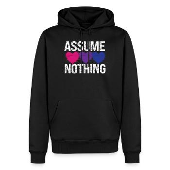 Bisexuel Bi Pride Flag Assume - Sweat à capuche Premium bio Homme - noir - Devant - Nico (187cm)