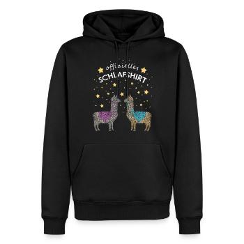 Lama Alpaka Offizielles Schlafshirt - Männer Premium Bio Hoodie - Schwarz - Vorne - Nico (187cm)