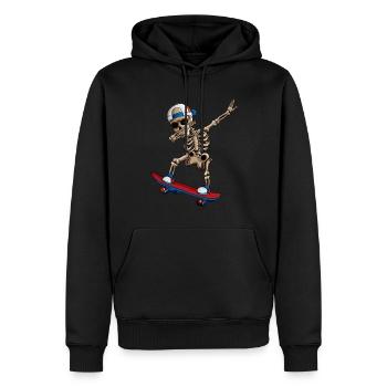 Skateboard Skating Skeleton fait danser le dabbing - Sweat à capuche Premium bio Homme - noir - Devant - Nico (187cm)