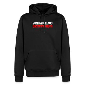 Von Hause aus unsympathisch - Männer Premium Bio Hoodie - Schwarz - Vorne - Nico (187cm)