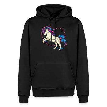 Bisexuel Bi Pride Flag Licorne - Sweat à capuche Premium bio Homme - noir - Devant - Nico (187cm)