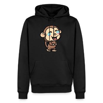 Affe Emoticon Emotion Affenliebhaber - Männer Premium Bio Hoodie - Schwarz - Vorne - Nico (187cm)