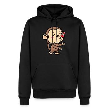 Affe Emoticon Emotion Affenliebhaber - Männer Premium Bio Hoodie - Schwarz - Vorne - Nico (187cm)
