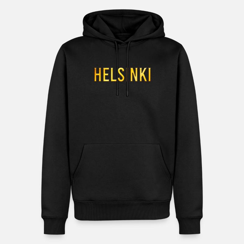 Helsinki - Männer Premium Bio Hoodie - Schwarz
