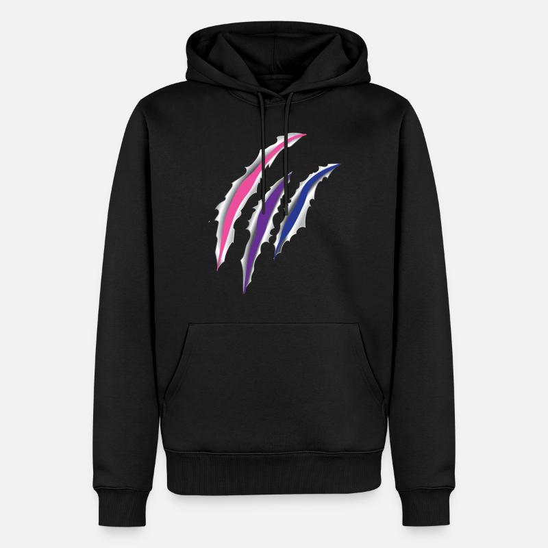 Bisexuel Bi Pride Flag Scratch - Sweat à capuche Premium bio Homme - noir