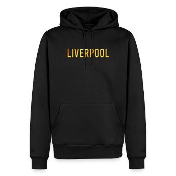 Liverpool - Männer Premium Bio Hoodie - Schwarz - Vorne - Nico (187cm)