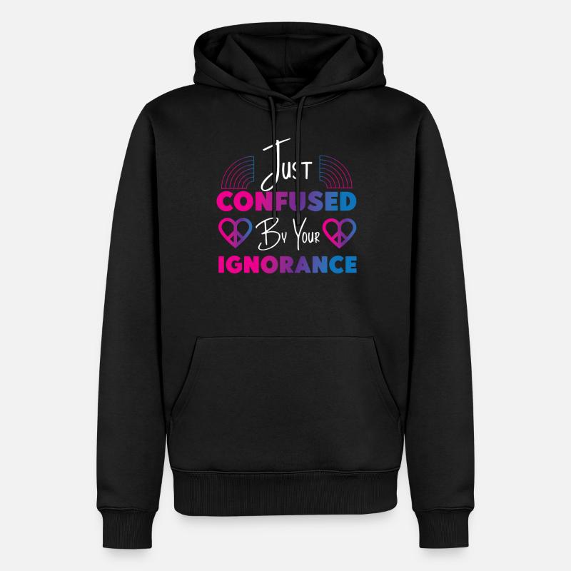 Drapeau bisexuel Bi Pride juste - Sweat à capuche Premium bio Homme - noir