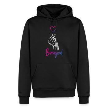 Bisexuel Bi Pride Flag Jeu de mots - Sweat à capuche Premium bio Homme - noir - Devant - Nico (187cm)