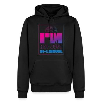 Bisexuel Bi Pride Flag Jeu de mots Je ne suis pas - Sweat à capuche Premium bio Homme - noir - Devant - Nico (187cm)