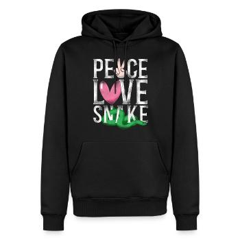 Serpent Serpent Fille Vintage Paix - Sweat à capuche Premium bio Homme - noir - Devant - Nico (187cm)