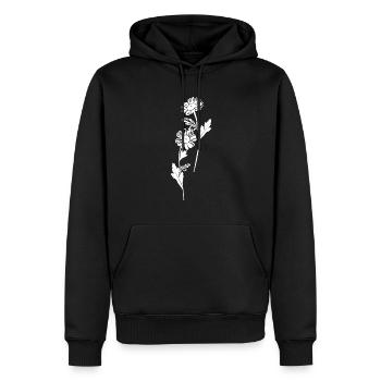 Wildblumen - Männer Premium Bio Hoodie - Schwarz - Vorne - Nico (187cm)