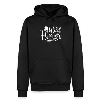 Wildblumen - Männer Premium Bio Hoodie - Schwarz - Vorne - Nico (187cm)