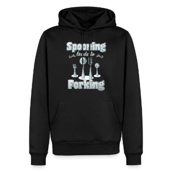 Wortwitz Kitchen Pun Restaurant Cuisine Couverts - Sweat à capuche Premium bio Homme - noir - Devant - Nico (187cm)