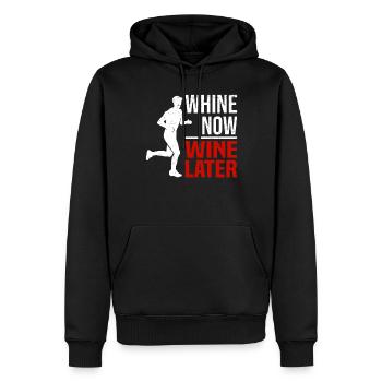 Marathon Läufer Laufsport Halbmarathon Wein - Männer Premium Bio Hoodie - Schwarz - Vorne - Nico (187cm)