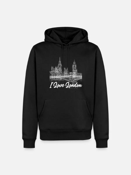 London - Men’s Premium Organic Hoodie - black