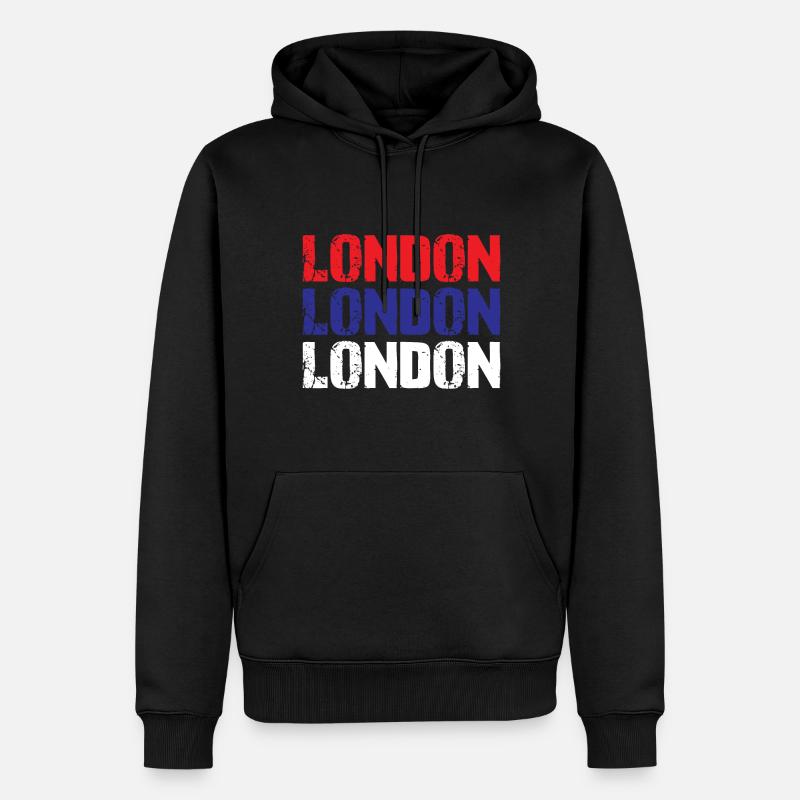 Londres - Sweat à capuche Premium bio Homme - noir