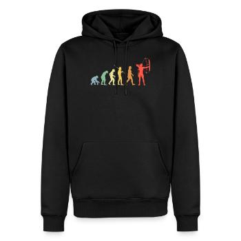 Bogen Evolution Retro Bogenschießen Bogenschütze - Männer Premium Bio Hoodie - Schwarz - Vorne - Nico (187cm)