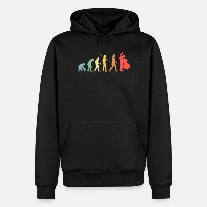 Kontrabass Evolution Retro Chello Chellospieler - Männer Premium Bio Hoodie - Schwarz