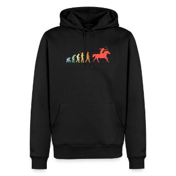 Pferd Und Bogen Evolution Retro Reiten Geschenk - Männer Premium Bio Hoodie - Schwarz - Vorne - Nico (187cm)
