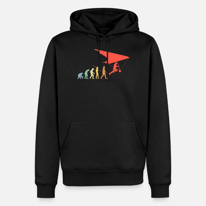 Paragleiten Evolution Retro Paragleiter Geschenk - Männer Premium Bio Hoodie - Schwarz