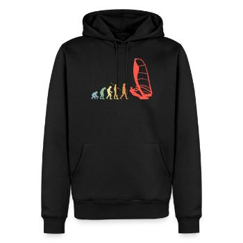 Sailing Surfing Evolution Retro Surfing Sailing Surfer - Men’s Premium Organic Hoodie - black - Front - Nico (187cm)