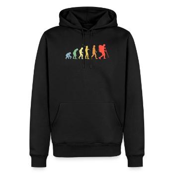 Wandern Evolution Retro Berglauf Wanderer - Männer Premium Bio Hoodie - Schwarz - Vorne - Nico (187cm)