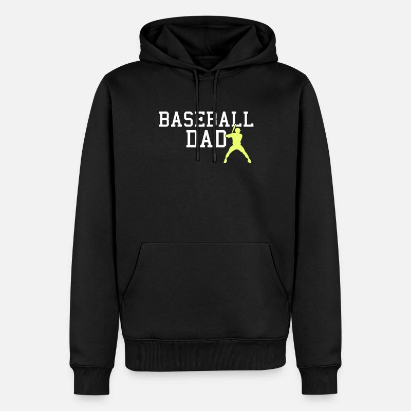 papa de baseball - Sweat à capuche Premium bio Homme - noir