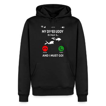 Divebuddy Taucher Tauchen Tauchsport Tauchpartner - Männer Premium Bio Hoodie - Schwarz - Vorne - Nico (187cm)