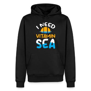 J’ai besoin de vitamine mer - Ocean Sea Animal Turtle - Sweat à capuche Premium bio Homme - noir - Devant - Nico (187cm)