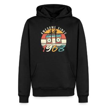 Retro Rekorder 1968 Juli - Männer Premium Bio Hoodie - Schwarz - Vorne - Nico (187cm)