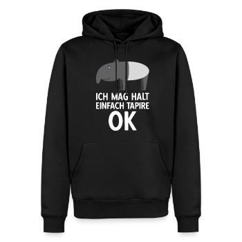 Lustiges Tapir Tiermotiv Humor Spruch - Männer Premium Bio Hoodie - Schwarz - Vorne - Nico (187cm)