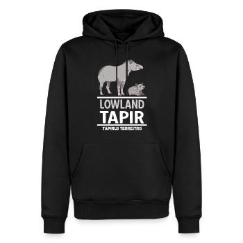 Lowland Tapire Tiermotiv Tapir Familie - Männer Premium Bio Hoodie - Schwarz - Vorne - Nico (187cm)