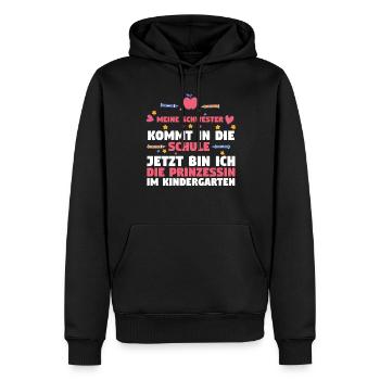 Kindergarten Prinzessin Schwester Einschulung Schu - Männer Premium Bio Hoodie - Schwarz - Vorne - Nico (187cm)
