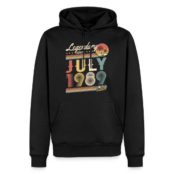 Legendary Since July 1989 Limited Edition - Männer Premium Bio Hoodie - Schwarz - Vorne - Nico (187cm)